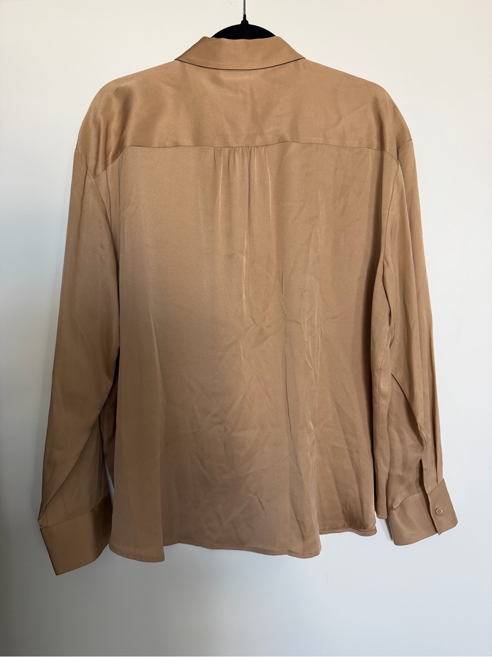 ANTONIO MELANI Light Camel Button-Front Silk Blouse - Picture 2 of 2
